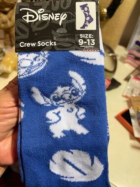 DISNEY Stitch Blue Crew Socks - NWT